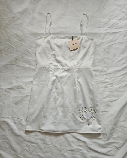 Superdown White Mini Heart Cutout Dress RRP 80E