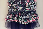 Bebe fur waistcoat and leggings with tutu skirt Sz 3-6 EUC