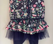 Bebe fur waistcoat and leggings with tutu skirt Sz 3-6 EUC