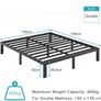 Metal Double Bed Frame Sturdy Platform Bed Underbed Storage, Steel Slat Support, Easy Assembly, Noise Free, Heavy Duty, 35.5cm High Image 6