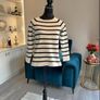 Ladies Cream & Black Striped Jumper from Gallery. Size Xs UK 6-8 / EU 34-36 Image 3
