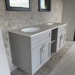 Twin basin vanity unit & mirrors
