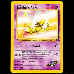 Sabrina's Abra 93/132 Common Gym Challenge 2000 WOTC Pokemon Card Vintage