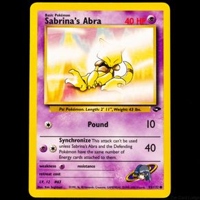 Sabrina's Abra 93/132 Common Gym Challenge 2000 WOTC Pokemon Card Vintage