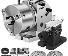 BS-0 Precision Dividing Head, Horizontal Dividing Head with 3-Jaw Chuck, MT2 Tailstock BS-0 12.7 cm Semi Universal Dividing Head for Milling Machine Mill Gear Cutting