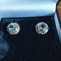 9k Gold Aquamarine Earrings