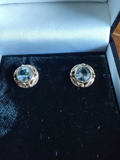 9k Gold Aquamarine Earrings
