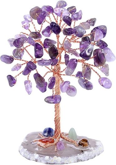 Mini Crystal Tree Healing Crystal Tumble Stone Tree of Life Feng Shui Tree Gemstones Agate Money Tree Figurines Ornament (FREE POSTAGE)