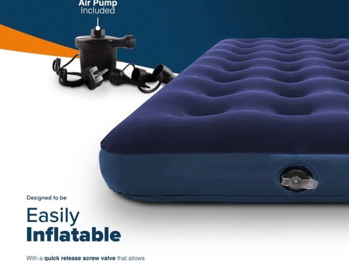 Camping Inflatable Airbed - Quick Inflating Outdoor Air Mattress with Spring Support & Durable Material I Versatile, Easy Store Blow Up Bed Perfect for Hiking & Festivals Double With Free Air Pump (FREE POSTAGE)