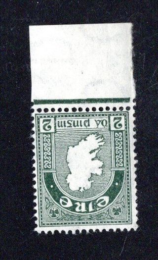 1940-68 E Watermark 2d Definitive (Green Map) marginal example with watermark inverted Mint Never Hinged (MNH)