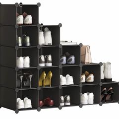 Shoe Storage 16 Cube Shoe Rack, DIY Shoe Rack Storage, Shoe Rack Organiser Shoe Storage Unit Space Saving For Hallway Bedroom (MULTIPLE COLOURS)