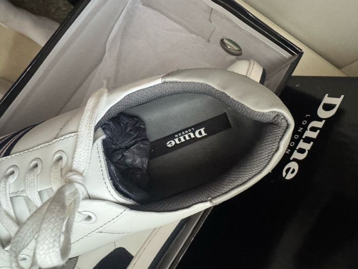 Dune white leather trainers