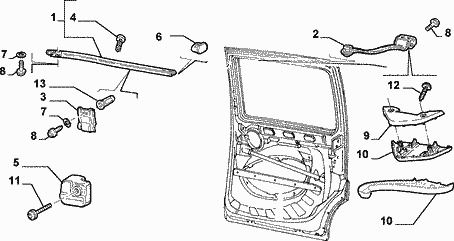 LH Upper Sliding Door Guide (Fiat Doblo)