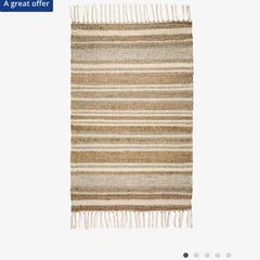 Jysk Striped Jute Rug 65 x 120 cm