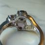 925 Sterling Silver Purple Spinel and Diamond Trilogy Cluster Ring Size N 1/2 Image 6