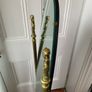 Brass Cheval Mirror with Cherub Finials. Image 8