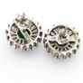 925 Sterling Silver Green Glass & Cubic Zirconia Stud Earrings Image 4
