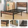 Single Bed Frame with Wooden Headboard and Footboard Image 3