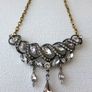 Art Deco Vintage Style Crystal Gold Necklace Image 3