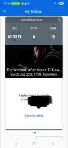Weeknd tickets seated