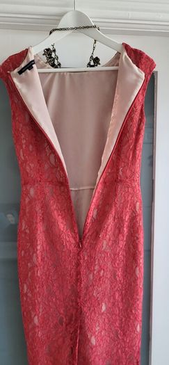 FRENCH CONNECTION coral lace shift dress Sz 14UK