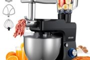 Stand Mixer, 7.8 L Electric Kitchen Mixer, 1500W Dough-Mixer, 6+P Speeds Tilt-head Food-Mixer with 1.5 L Blender Cup, Stainless Steel Bowl, Dough Hook, Whisk, Beater, for Baking, Mixing, Black