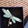 Brand New real pearl dragonfly brooch Image 3