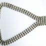 Vintage 18K Gold Plated Silver Color Beaded Ball Necklace V style Image 6