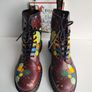 Dr Martens 1460 Pascal splash paint splatter 8 hole red boots UK6.5 EU40 US8.5 Image 2