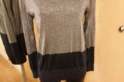 Women's Navy Lurex Colour block Jumper NWT SIZE 14