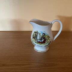 Vintage Arklow Pottery Ireland Cream Jug / Milk Jug, Spinning Wheel Scene