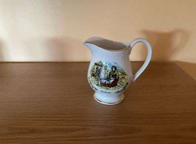 Vintage Arklow Pottery Ireland Cream Jug / Milk Jug, Spinning Wheel Scene