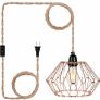 Plug in Pendant Light - Industrial Black 4.5m(15ft) Pendant Light Fitting, Hemp Rope Light Cord Metal Lampshade (MULTIPLE COLOURS AVAILABLE) Image 2