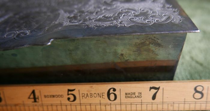 Vintage 1981 Silver Plated Box, beautifully engraved with a wooden interior