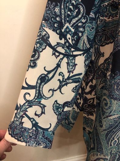 Susan Graver blue paisley blouse (XL)