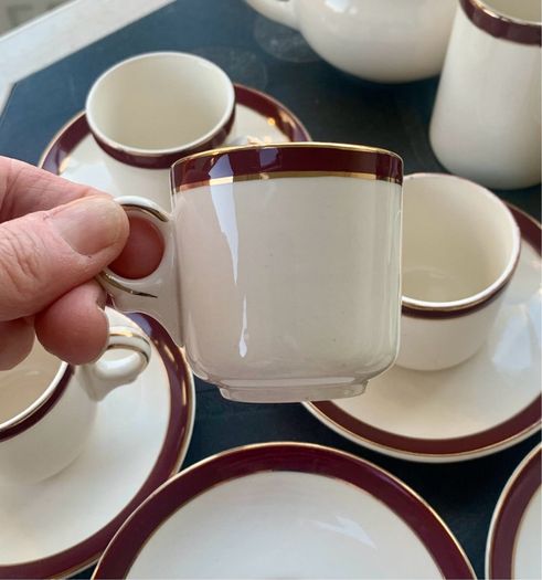 Mid Century Alfred Meakin Demitasse Set, 15 Piece English Coffee Service, 1950s