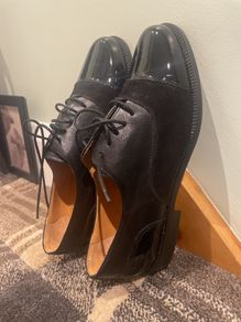 Black leather shoes