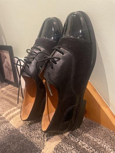 Black leather shoes