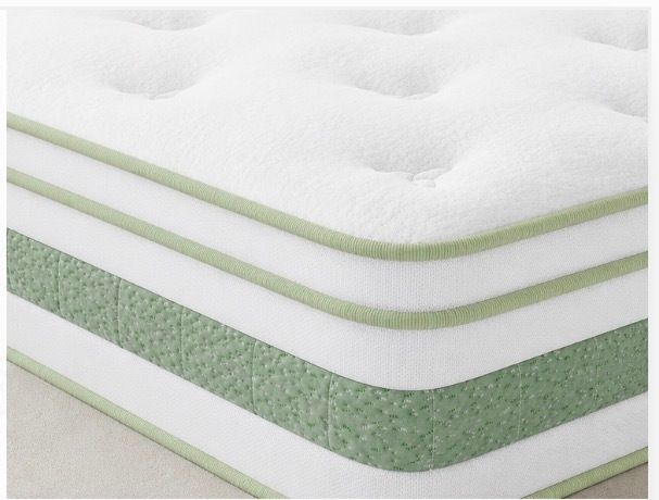 King Size Mattress Memory Foam Pocket Sprung Mattress, 150x200x25cm Hybrid Mattress, Medium Firm, 7-Zone Support, Edge Support, Motion Isolation