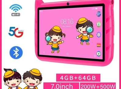 7 Inch Kid Tablet Android 13, 4GB RAM 64GB ROM,1TB Expand,5G WiFi,4000MAH Battery,Dual Camera, Children's Gift Kids Software