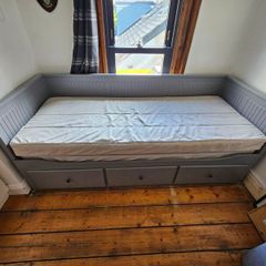 IKEA HEMNES day-bed with 3 drawers, grey finish