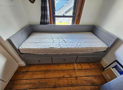 IKEA HEMNES day-bed with 3 drawers, grey finish