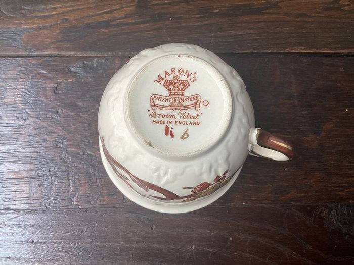 Masons Ironstone  Brown Velvet Cups and Saucers
