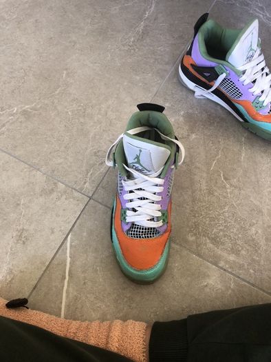 air jordan 4 seafoam lookalikes custom(GS) size 5.5uk btw