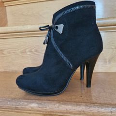 Black suede ankle boots