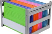 A4 Grey Plastic Hanging Folder Shelf, for Office, Study, Hospital Data Organization,Outer Frame: 14.29X12.79X10.83 inch, Product Includes Separate File Holder Without Suspension Files
