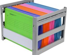 A4 Grey Plastic Hanging Folder Shelf, for Office, Study, Hospital Data Organization,Outer Frame: 14.29X12.79X10.83 inch, Product Includes Separate File Holder Without Suspension Files