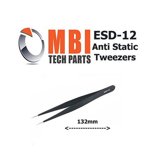 ESD Safe Anti-Static Stainless Steel Tweezers Electronic Repair Precision Tools ESD-12
