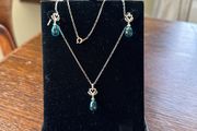 silver pendent and earring set