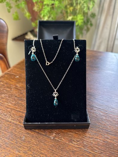 silver pendent and earring set